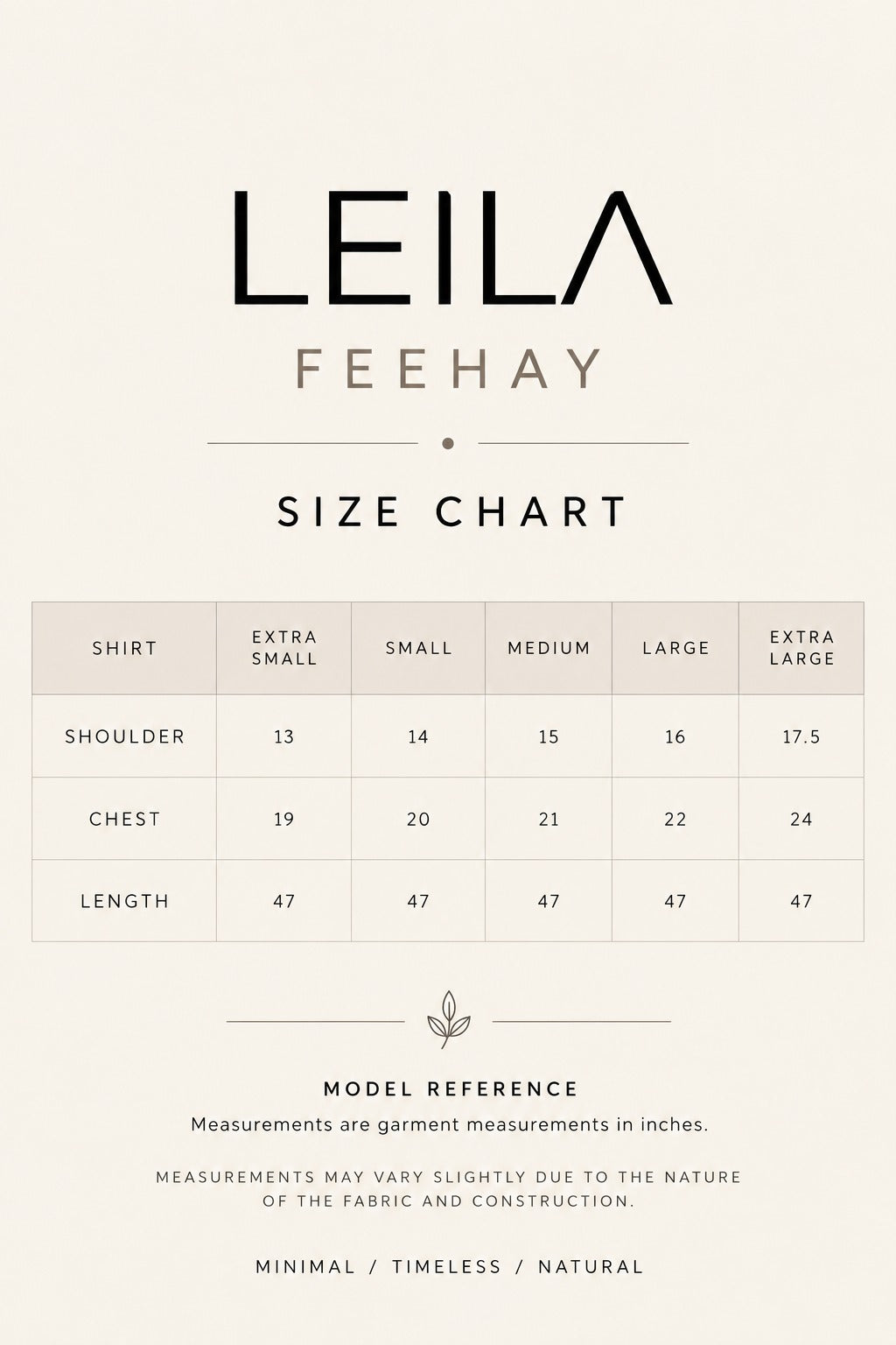 Size chart