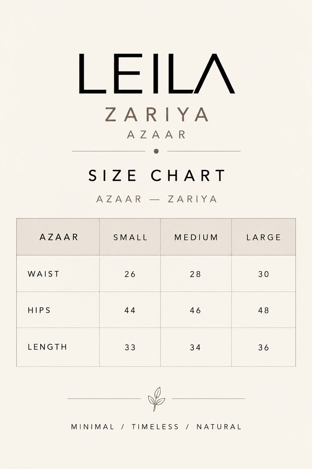 Size chart