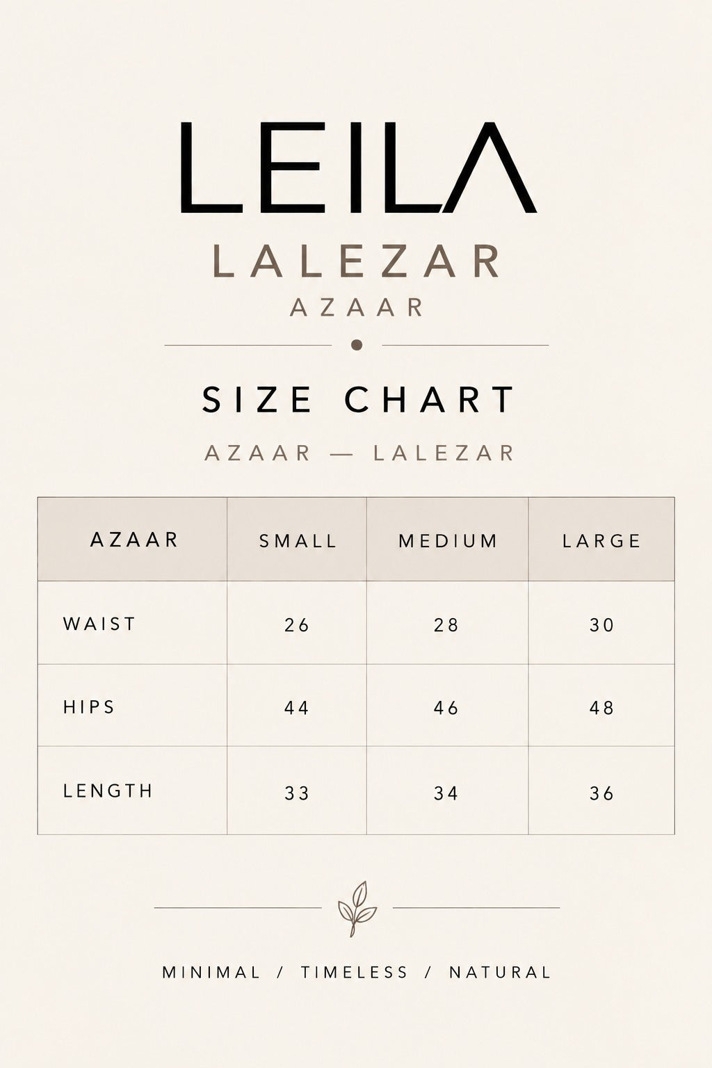 Size chart