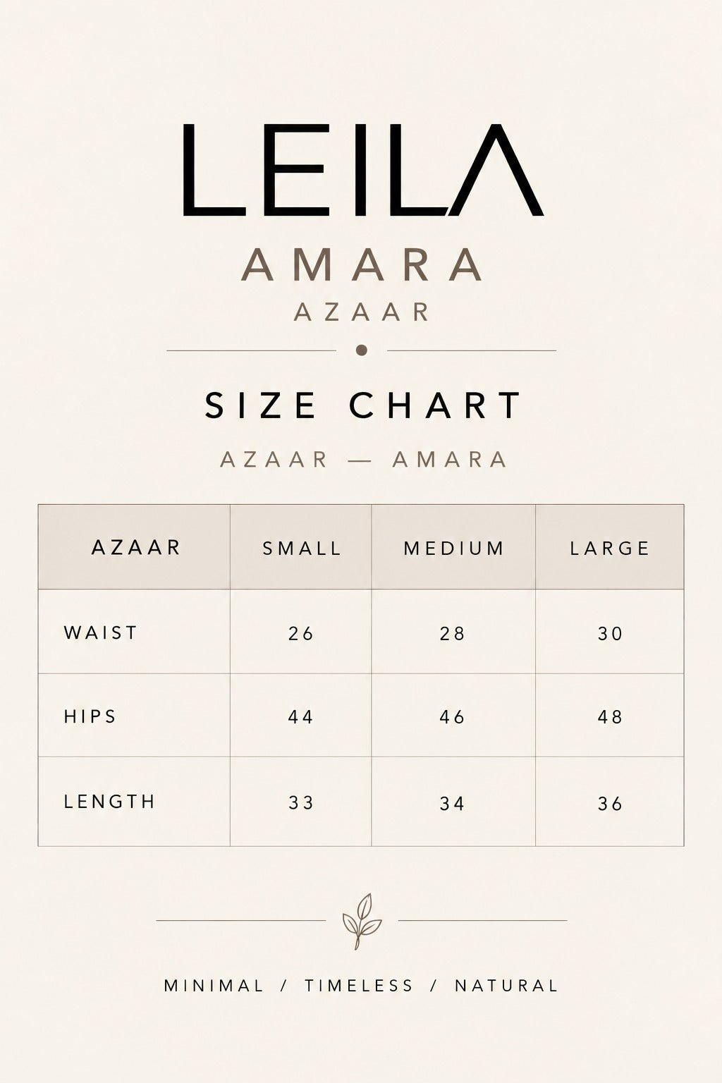 Size chart