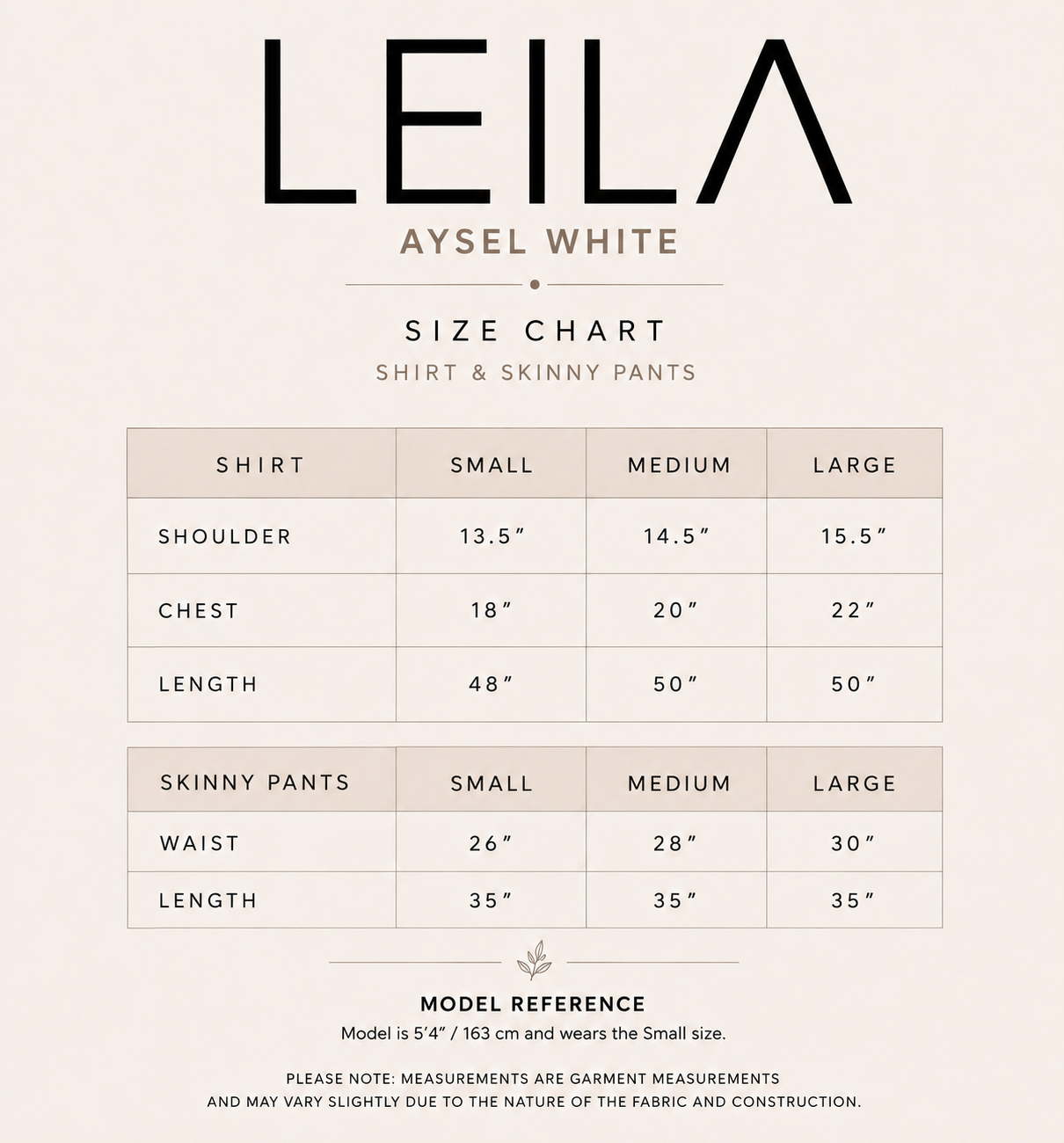 Size chart