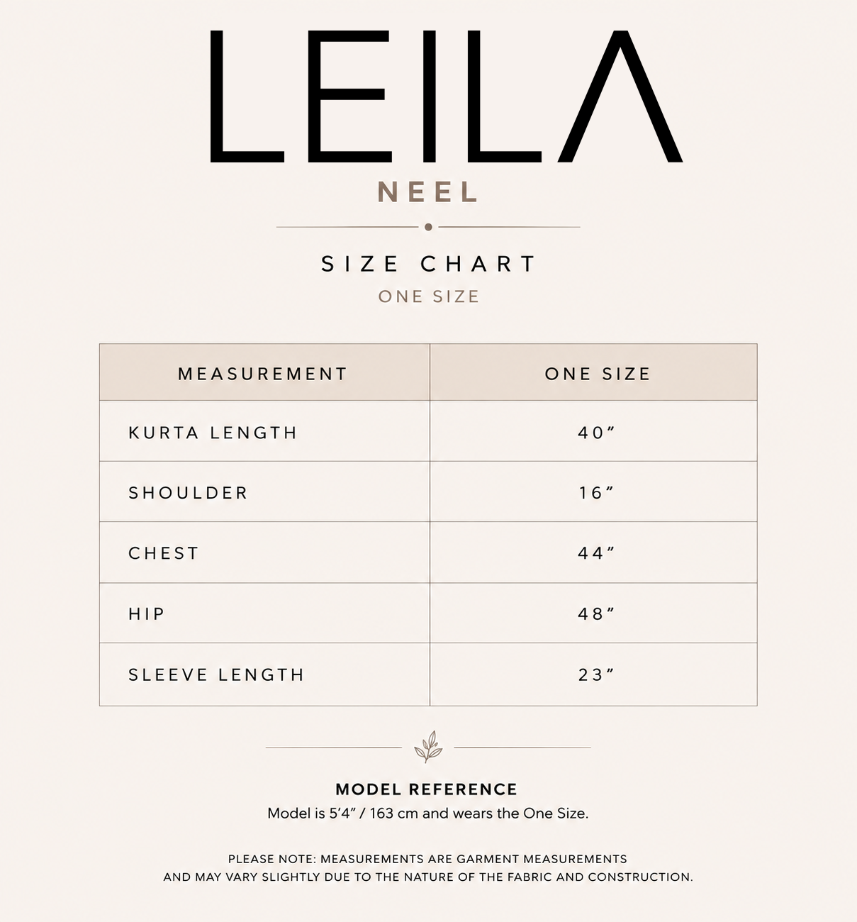 Size chart