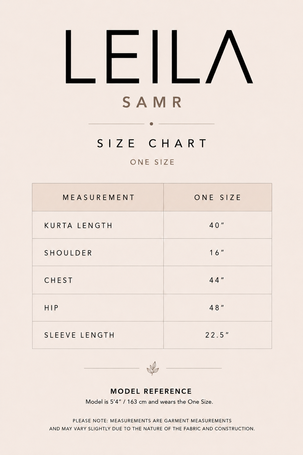 Size chart