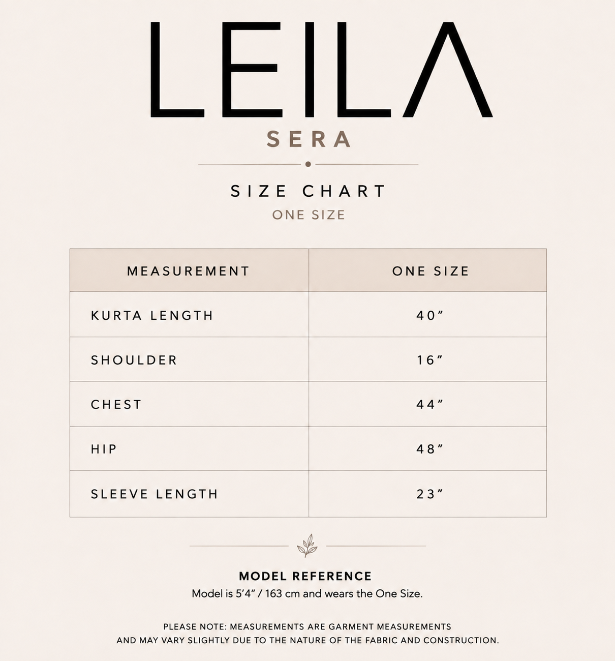 Size chart