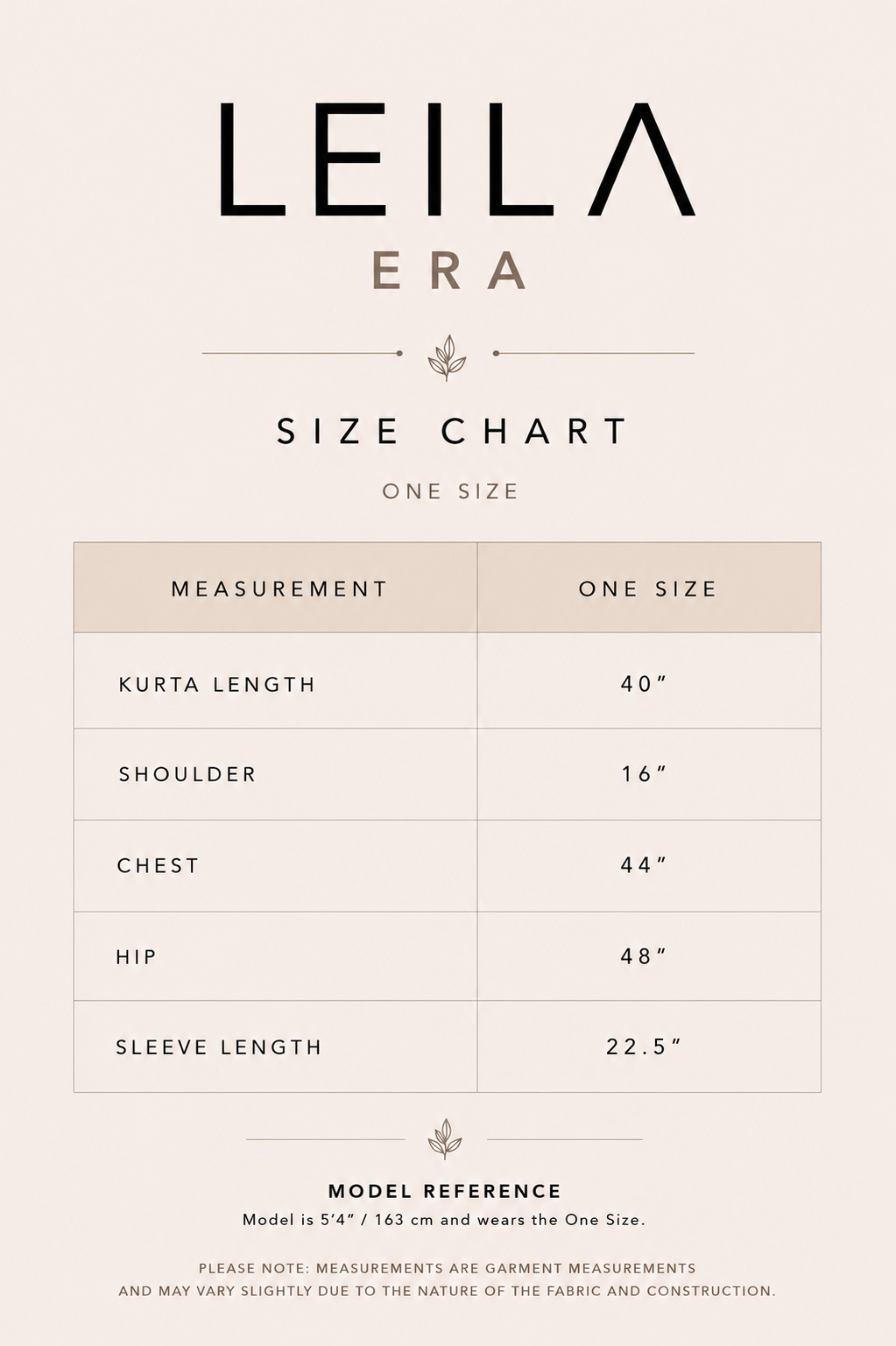 Size chart
