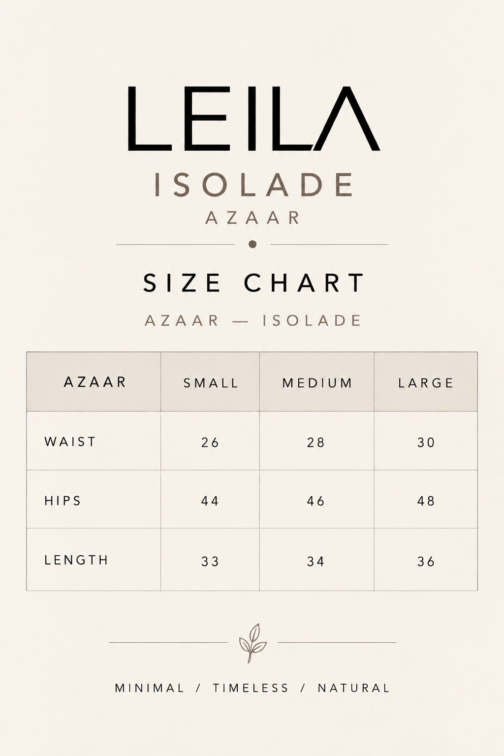 Size chart